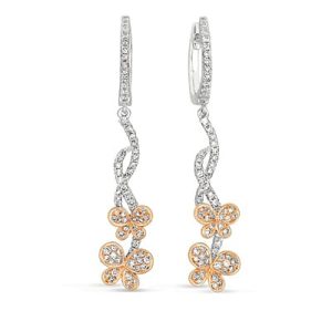 White & ROse Gold Diamond Earring