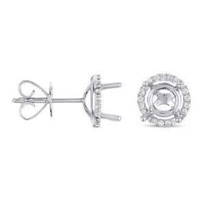 Four Prong Earring Setting For 2.0ct tw