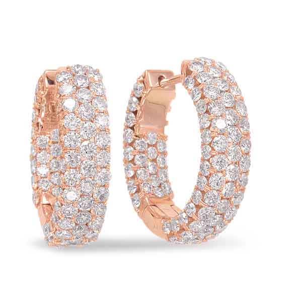 Rose Gold Diamond Hoop Earring