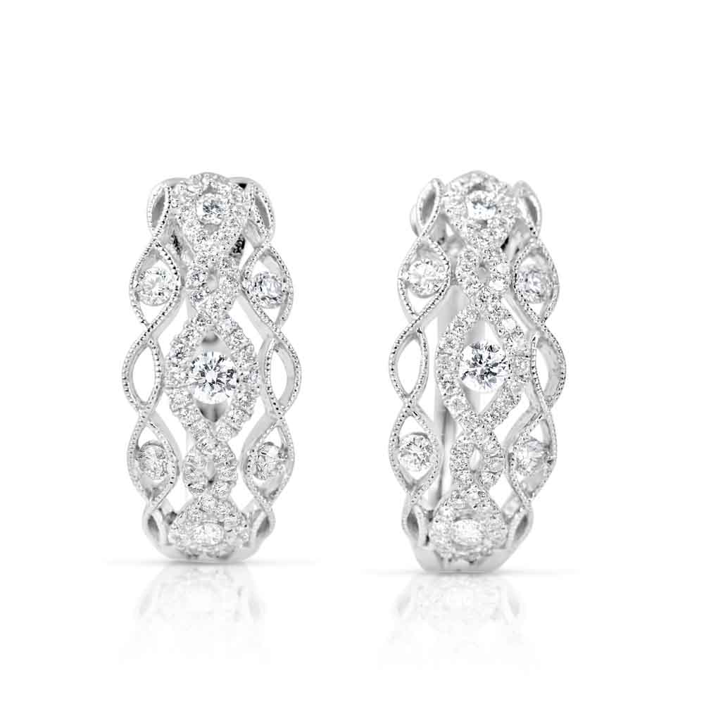 White Gold Diamond Huggie Earring