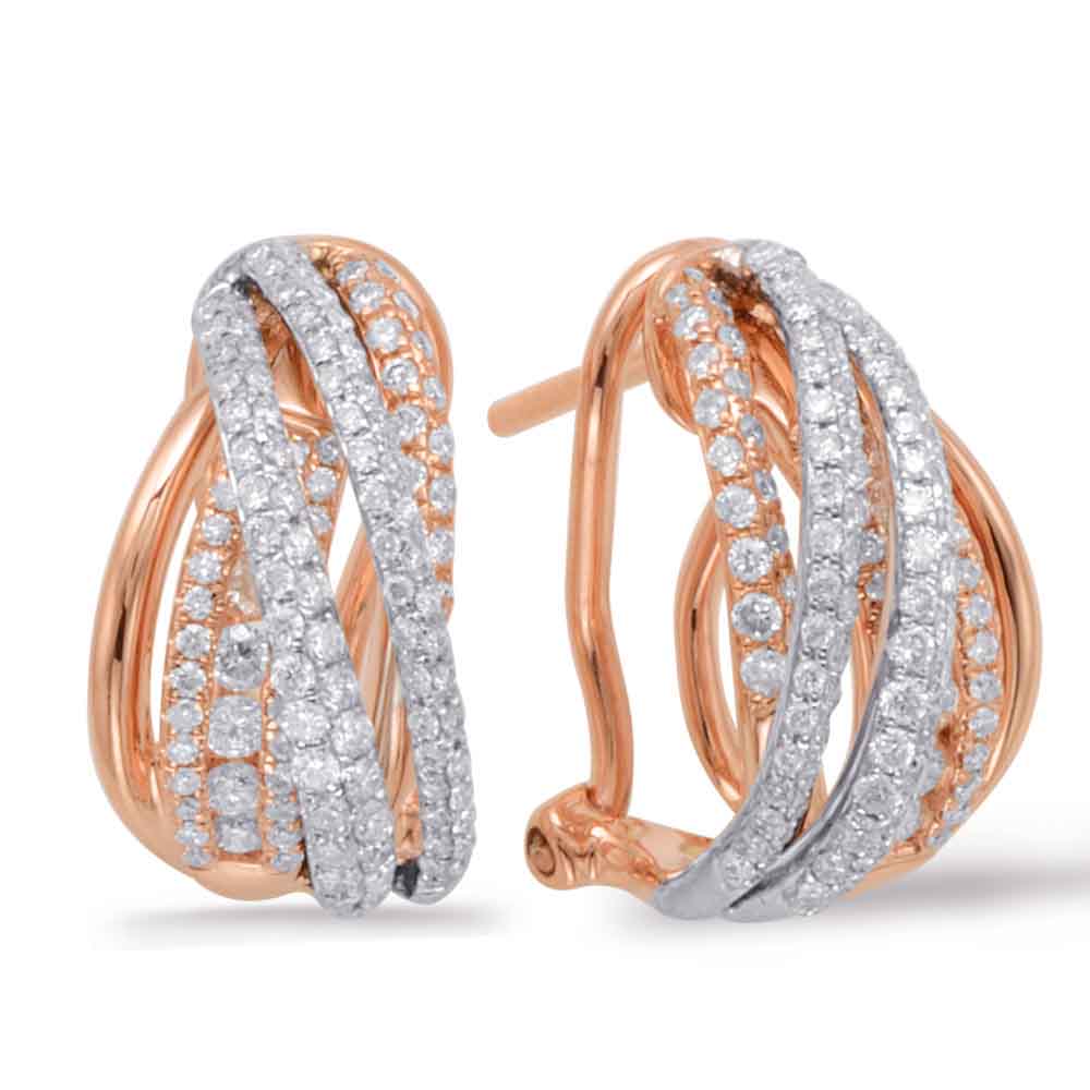 Rose & White Gold Diamond Earring