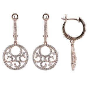 Rose Gold Diamond Hoop Earring