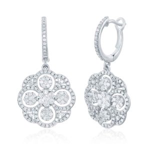 White Gold Diamond Hoop Earring