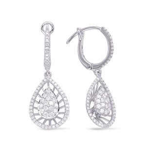 White Gold Diamond Hoop Earring