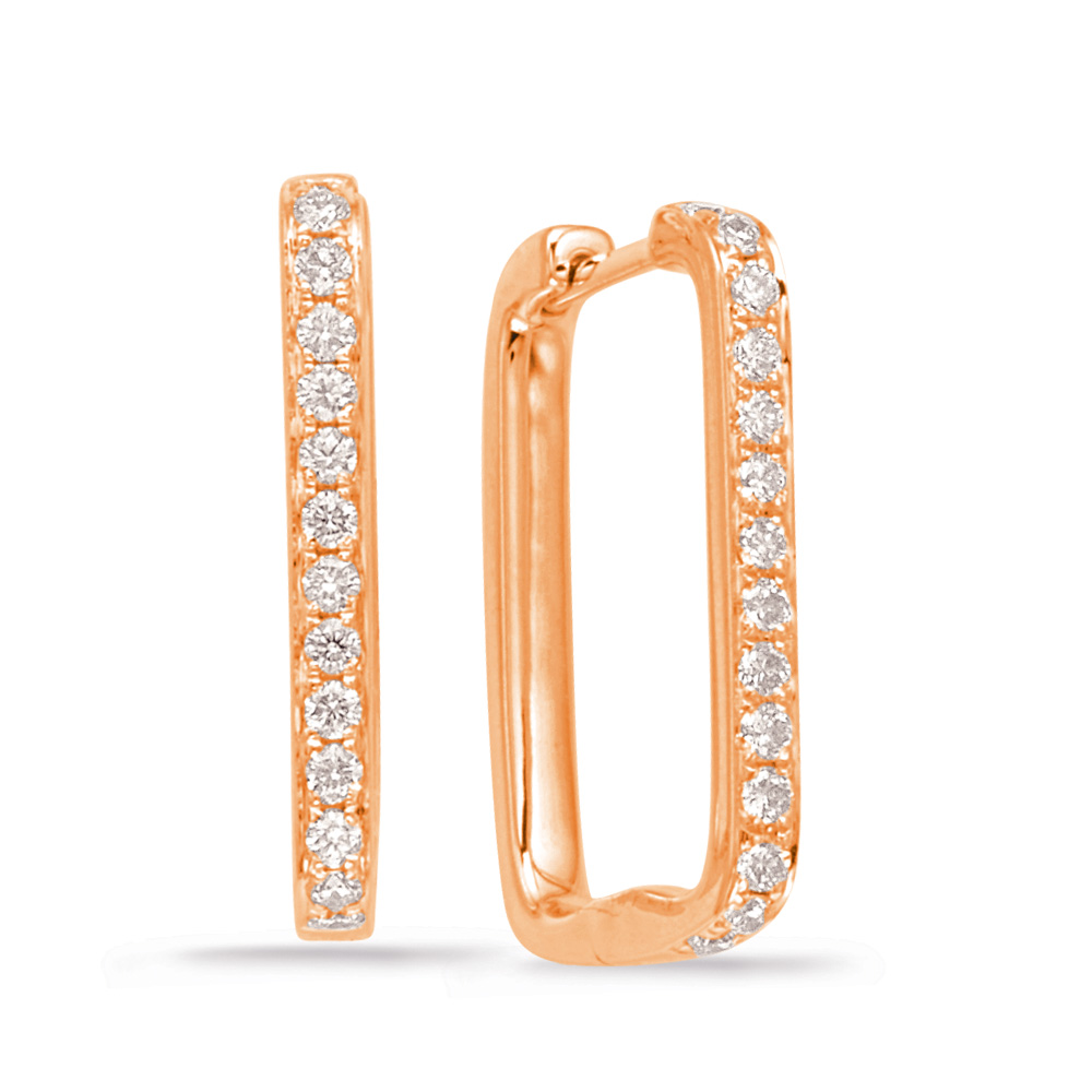 Rose Gold Diamond Hoop Earring