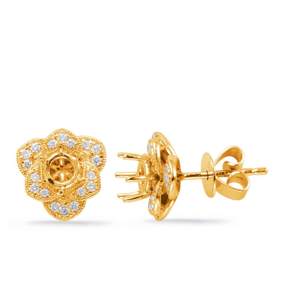 Yellow Gold Diamond Earring for .50cttw