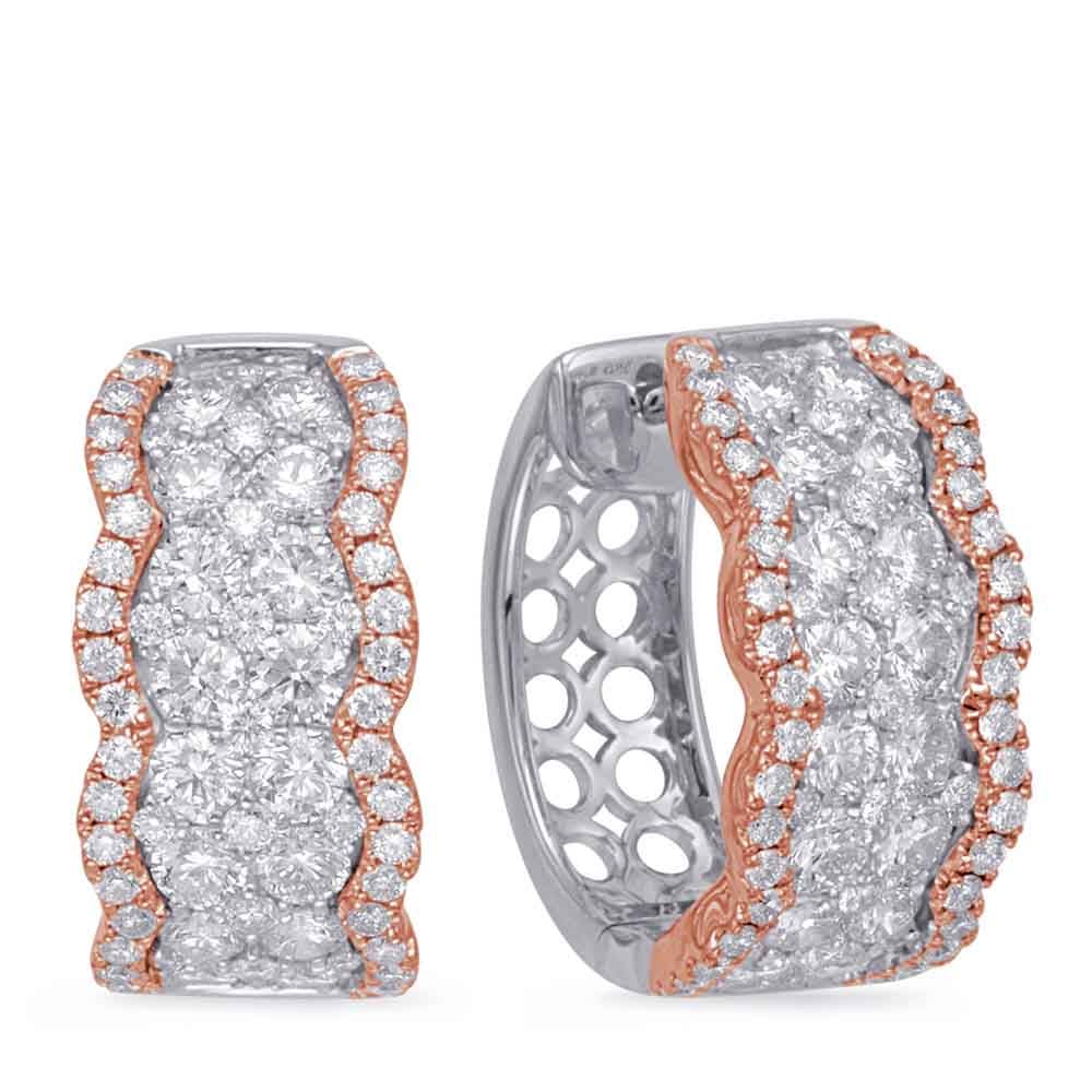 Rose & White Gold Diamond Earring