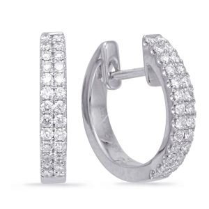 White Gold Huggie Earring