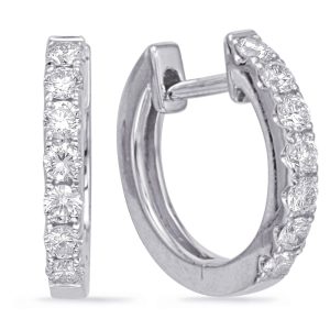 White Gold Huggie Earring