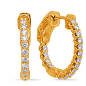 Yellow Gold .75 inch Securehinge Hoops
