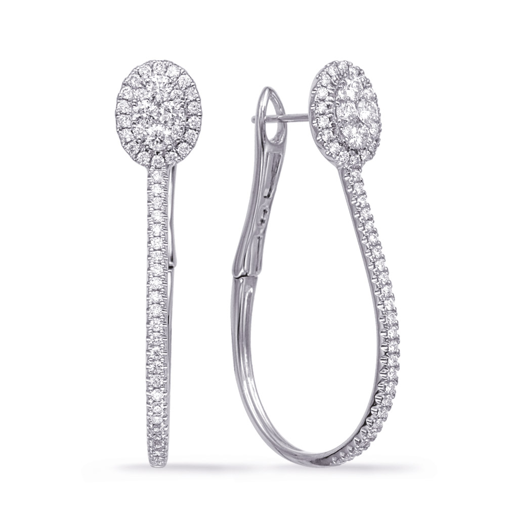 White Gold Diamond Hoop Earring