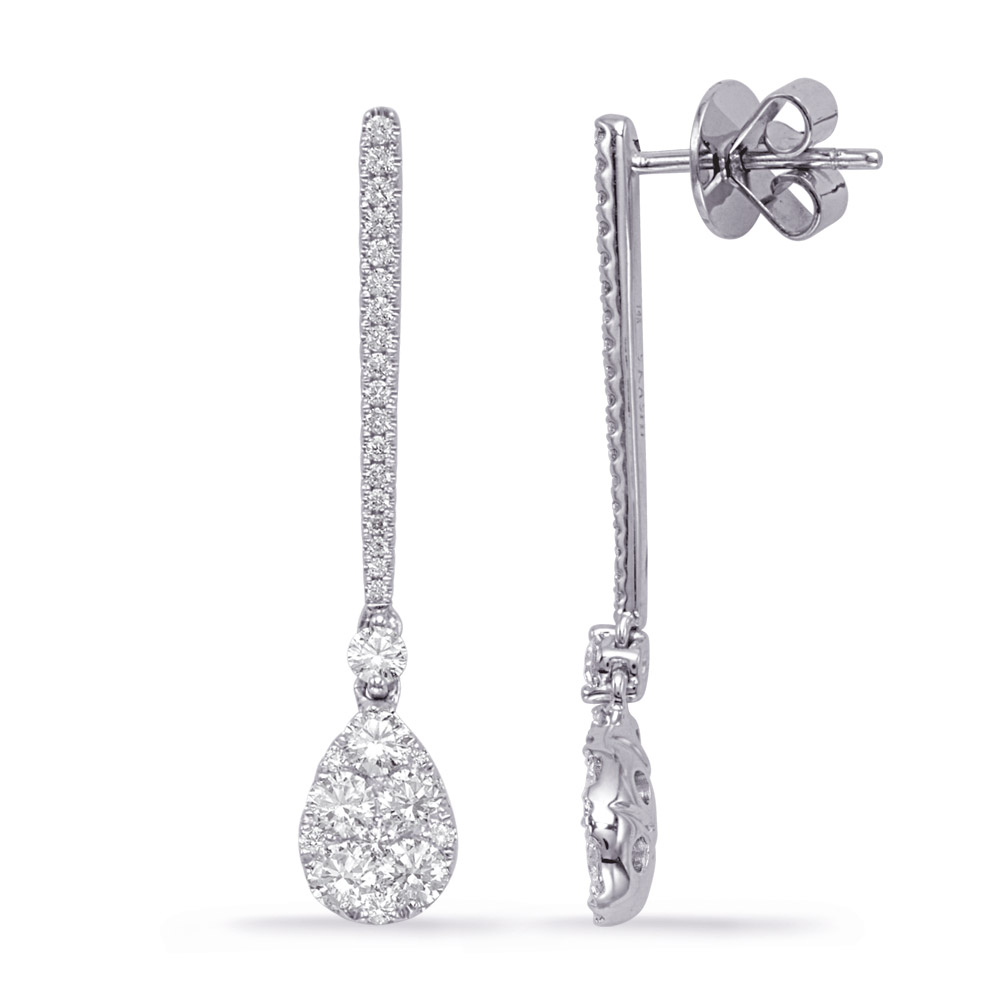 White Gold Diamond Fashion Earring