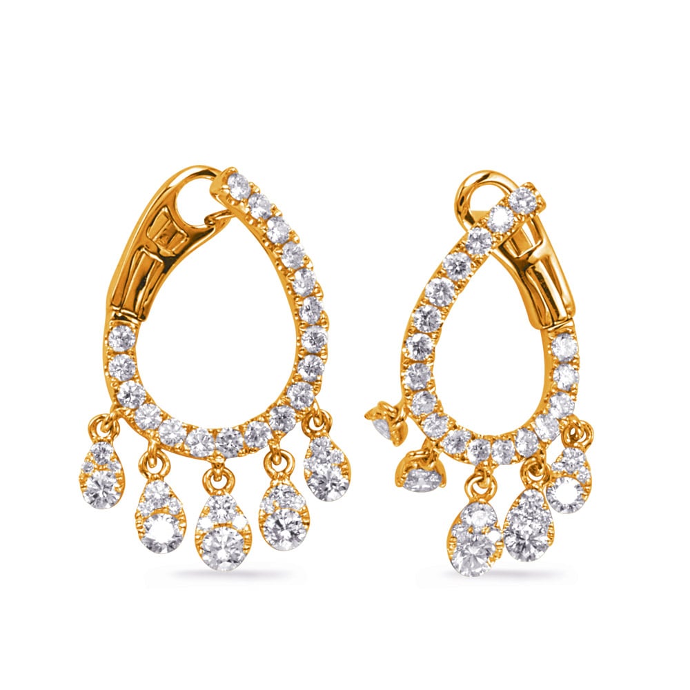 Yellow Gold Diamond Earring