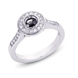 White Gold Halo Engagement Ring