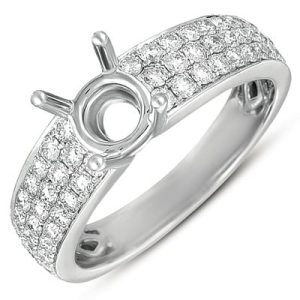White Gold Pave Engagement Ring