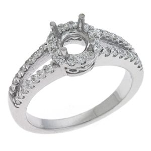 White Gold Halo Engagement Ring