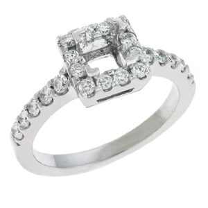 White Gold Halo Engagement Ring