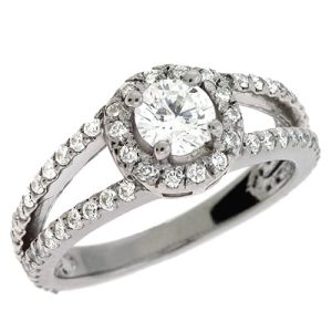 White Gold Halo Engagement Ring