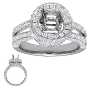 White Gold Engagement Ring Pave