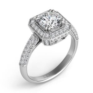 White Gold Engagement Ring Pave