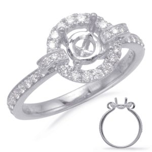 White Gold Halo Engagement Ring