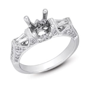 White Gold Pave Engagement Ring