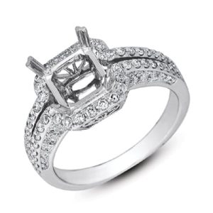 White Gold Pave Engagement Ring