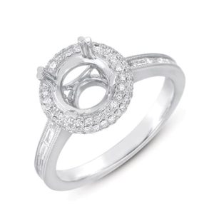 White Gold Pave Engagement Ring