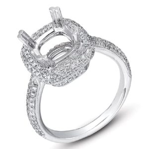 White Halo Gold Engagement Ring
