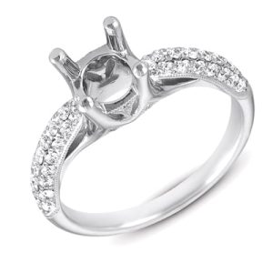 White Gold Pave Engagement Ring