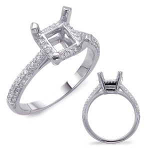 White Gold Pave Engagement Ring