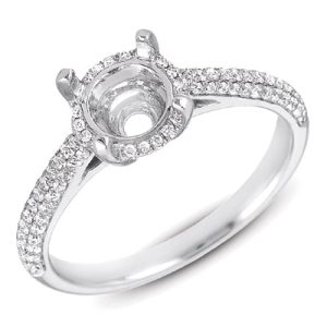 White Gold Pave Engagement Ring