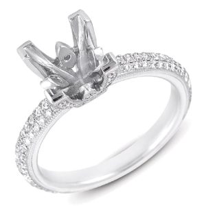 White Gold Pave Engagement Ring