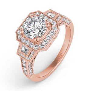 Rose Gold Halo Engagement Ring