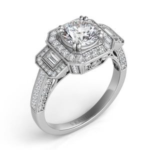White Gold Halo Engagement Ring