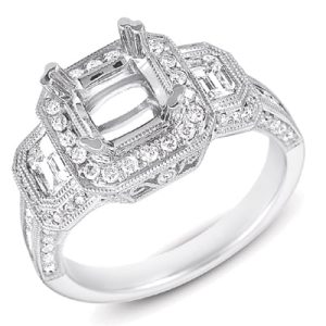 White Gold Halo Engagement Ring