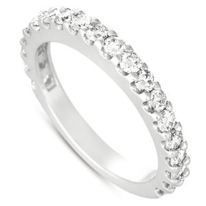 White Gold Prong Set Band