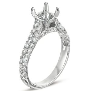 White Gold Pave Engagement Ring