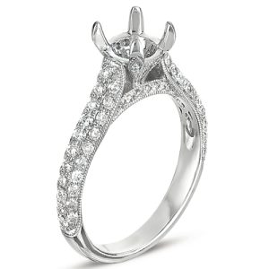 White Gold Pave Engagement Ring