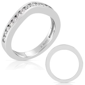 White Gold Curved Wedding Band