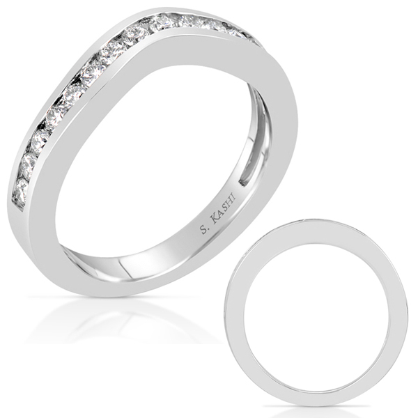 White Gold Curved Wedding Band