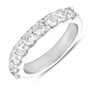 White Gold Prong Set Band