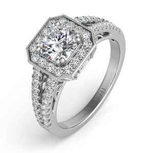 White Gold Halo Engagement Ring