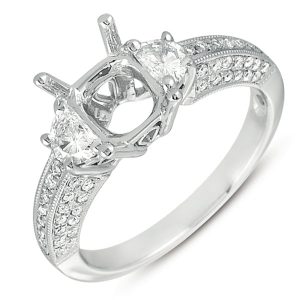 White Gold Pave Engagement Ring