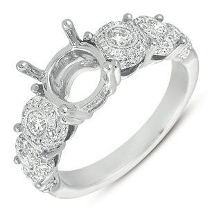 White Gold Pave Engagement Ring