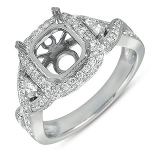 White Gold Pave Engagement Ring