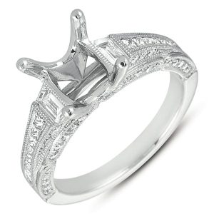 White Gold Pave Engagement Ring
