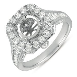 White Gold Pave Engagement Ring