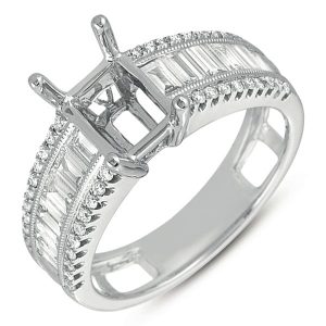 White Gold Pave Engagement Ring