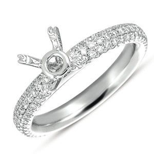 White Gold Pave Engagement Ring